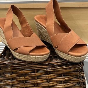 Gentle Souls Terracotta Wedge Sandals